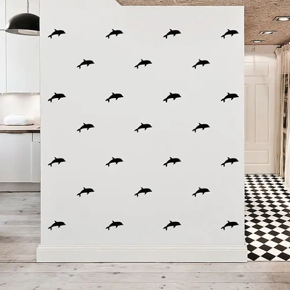 24 шт Водонепроницаемый Дельфин настенный стикер рыбка украшение дома|fish wall