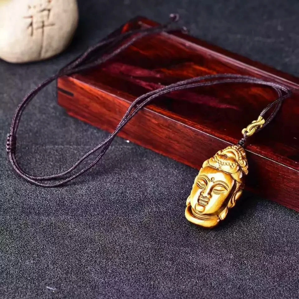 Камень тигровый глаз голова Гуаньинь подвесное счастливое и безопасное