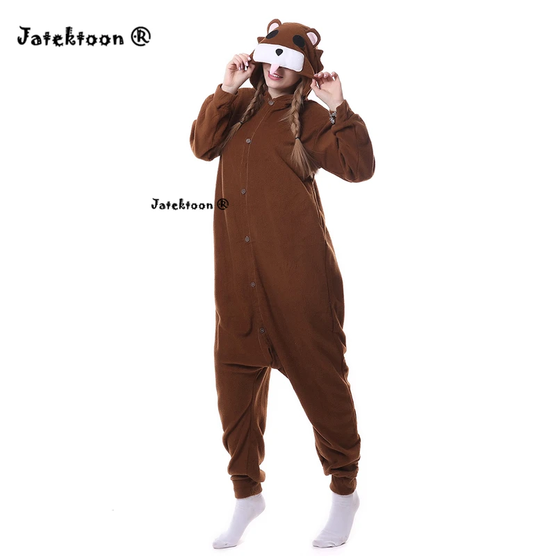 Коричневый Pe do медведь милый медвежонок Pedobear мягкие пижамы Аниме Косплэй костюм