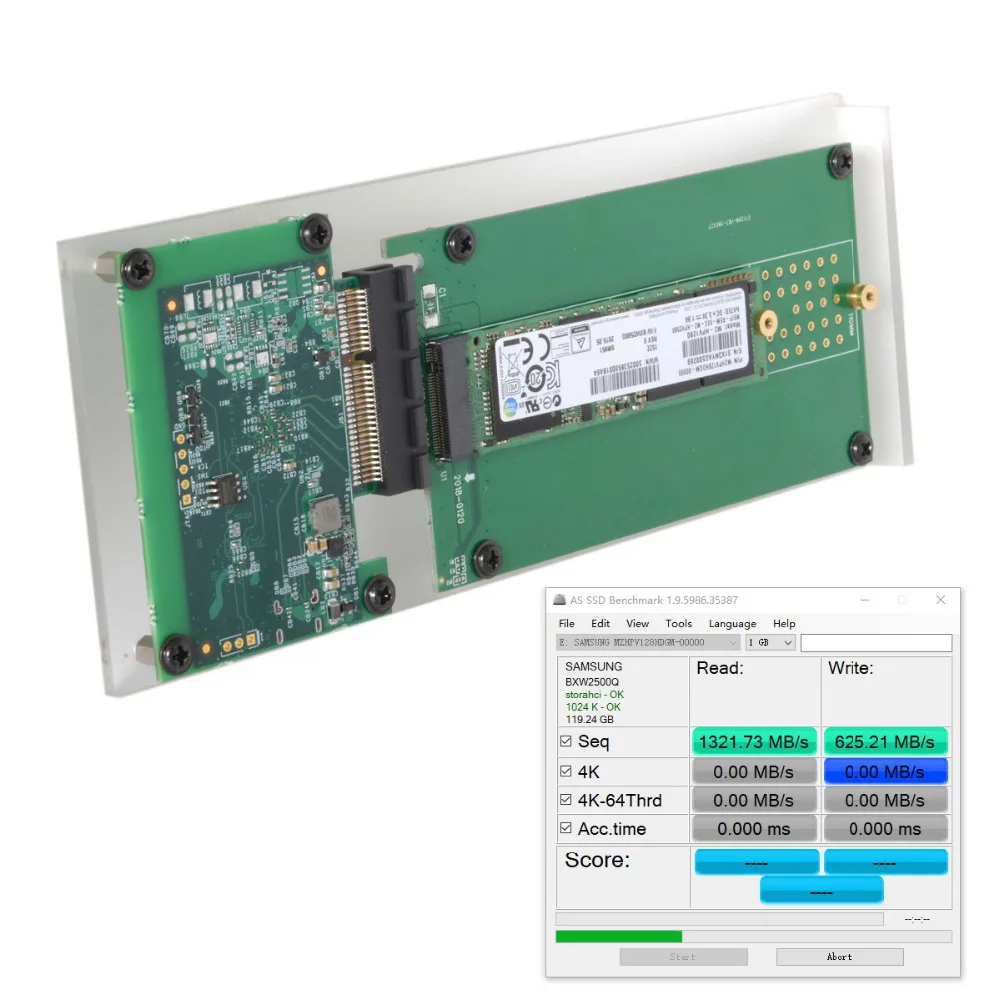 Thunderbolt 3 для PCI Express PCI-E для NGFF M-key NVME AHCI SSD чехол-картридж
