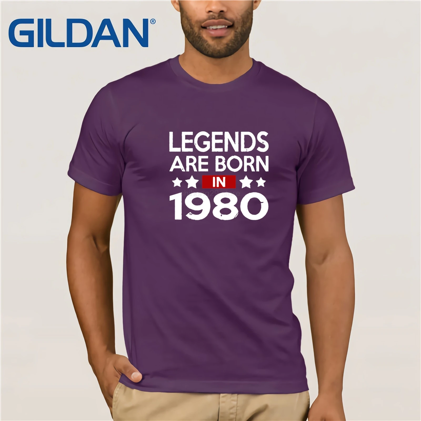 Camiseta винтажная рубашка Legends Are Born In 1980 Футболка мужская унисекс футболка 80s ретро брендовая одежда топы хипстерские футболки - Цвет: purple