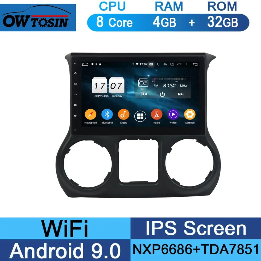 32G 10," ips 8 ядерный 4G+ 64G Android 9,0 для Jeep Wrangler 3 JK 2011 2012 2013 автомобильный dvd-плеер радио gps Parrot BT - Цвет: 32G