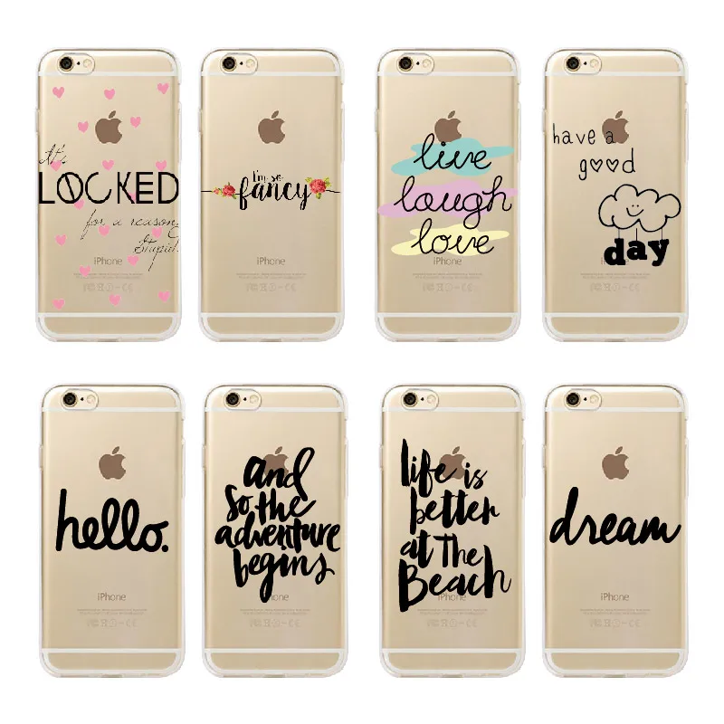 Летний Пляжный мягкий прозрачный чехол для телефона Instagram Quote iPhone 11 12Pro 7 7Plus 6 6S 6Plus 8