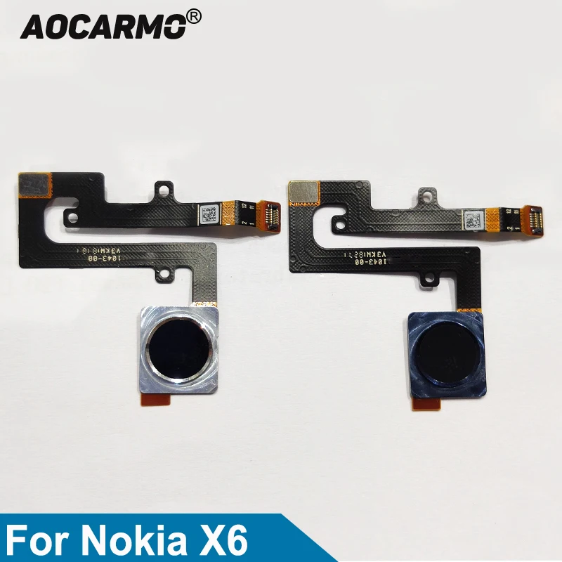 Запасной гибкий кабель Aocarmo для Nokia X6/6 1 Plus TA-1099/1103 с кнопкой датчика отпечатка