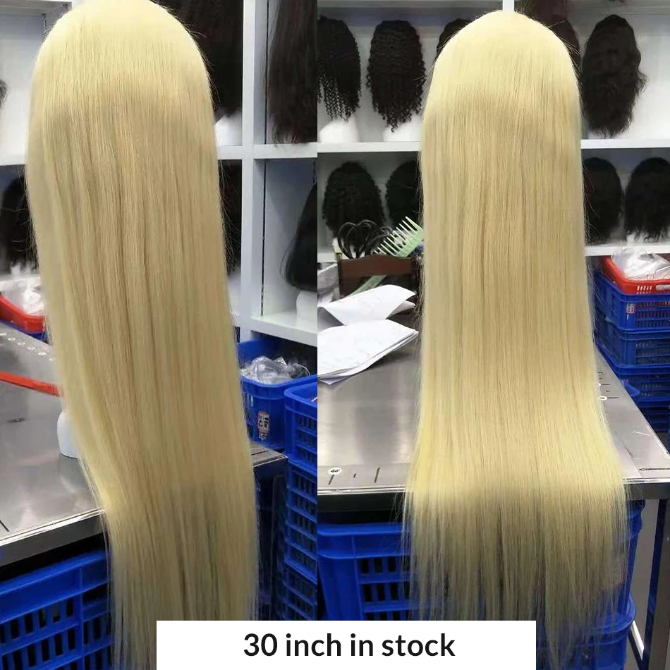 Прямые 13x4 кружевные передние 8-28 30 дюймов Remy человеческие волосы парики HD прозрачные 613 блонд бесклеевой фронтальный парик предварительно выщипанные Детские волосы