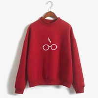 new kpop glasses printed hoodies velvet hoodies autumn and winter new products women hoodies kawaii high quality pullover jumper