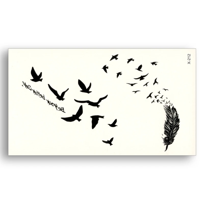 Новый черный татуировки Стикеры s съемный передачи поддельные Одноразовые