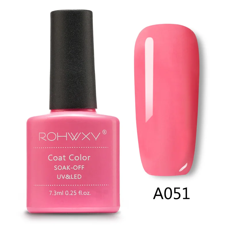 A051 ROHWXY Гель-лак для ногтей, лак для краски, верхнее покрытие, гибрид, впитывается, органический УФ светодиодный Гель-лак для ногтей, Блестящий лак для ногтей - Цвет: A051