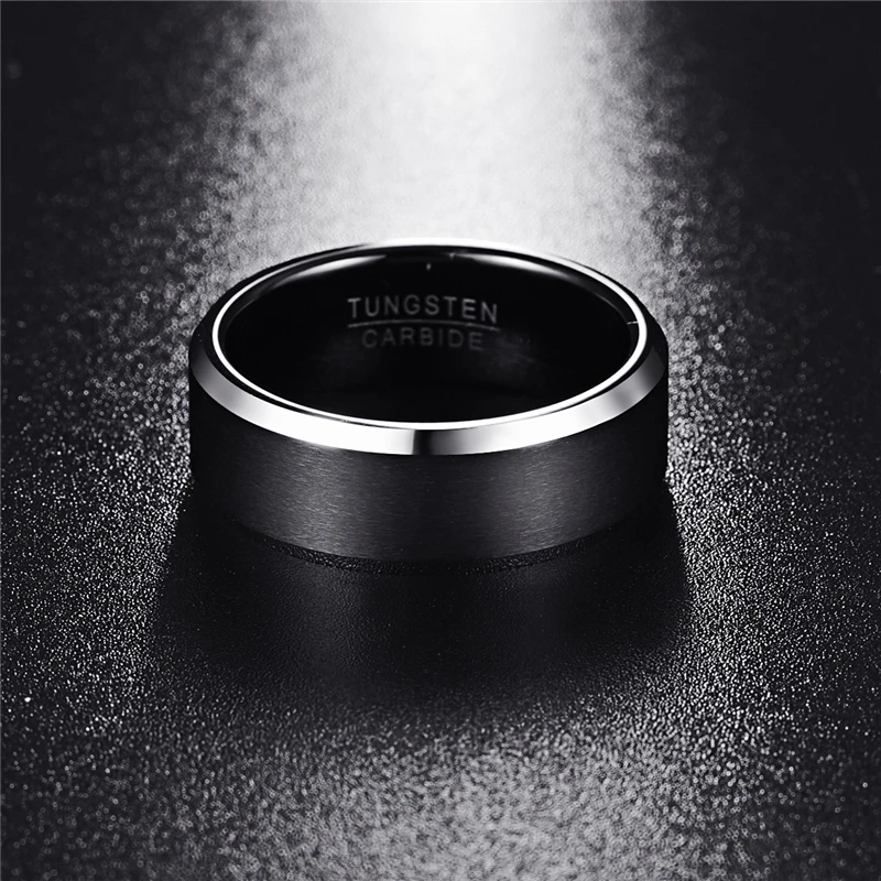 Anillos para hombres 8 мм мужское кольцо из карбида вольфрама Черные обручальные кольца подарок обещающая лента Pierscienie