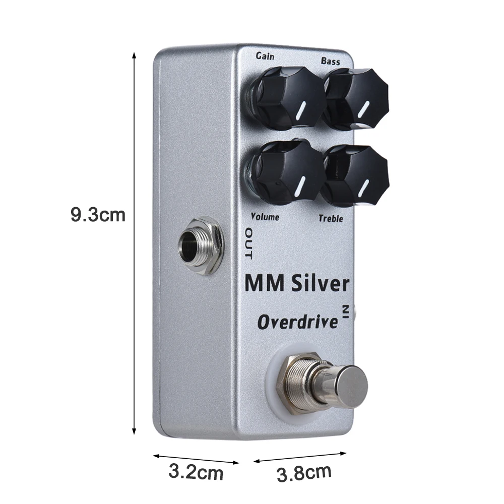 Высокое качество MOSKY мм Серебряный Электрогитары Педаль Эффекта овердрайв
