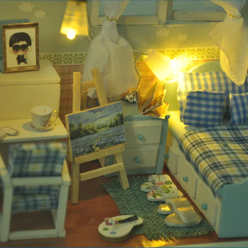 Красивый Кукольный дом сделай сам деревянная коробка для миниатюрной комнаты