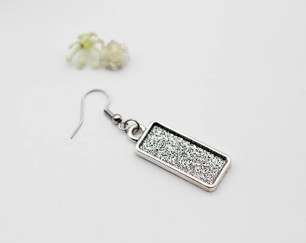 10x25mm Rectangle Cabochon Earring Blanks Base Setting Ant silver/Bronze/Silver Fit For DIY Women Making 20pcs | Украшения и