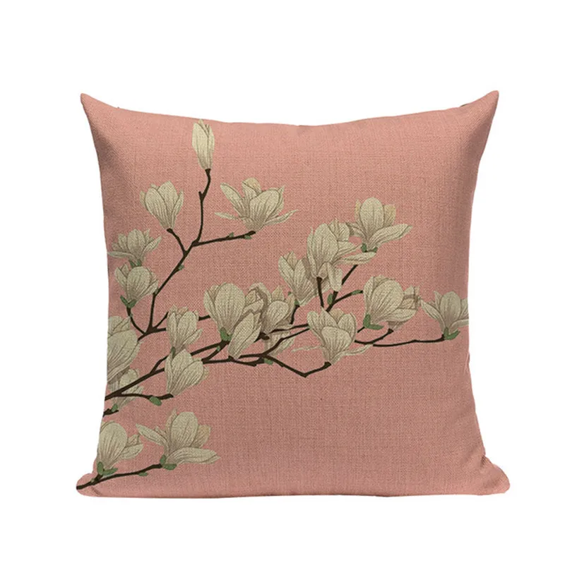 Стерео Цветочные акварельные Чехлы для подушек винтажная птица фиолетовая синяя