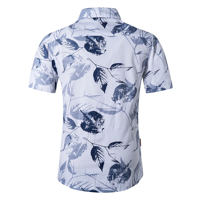 Летняя мужская рубашка camisa masculina пляжный топ с животными белые рубашки уличная