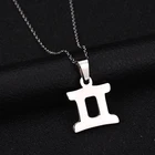 Очаровательные ювелирные изделия никогда не выцветают из нержавеющей стали 3 вида цветов ожерелье с подвеской со знаком Gemini имя ожерелье для подарка на день рождения Bijoux