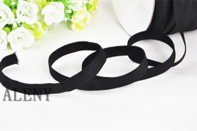 10 ярдов высокая эластичная растягивающаяся веревка черно белые вязаные плоские