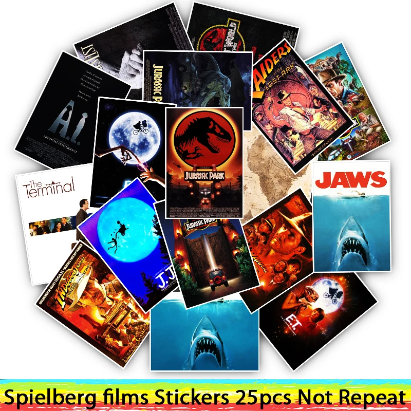 E097 W054(25Pcs) 25 шт. E.T. /JAWS/The Termina/Парк Юрского периода Спилберга Стикеры из фильмов для мотоцикла багаж крутые забавные наклейки - Цвет: E097 W054(25Pcs)