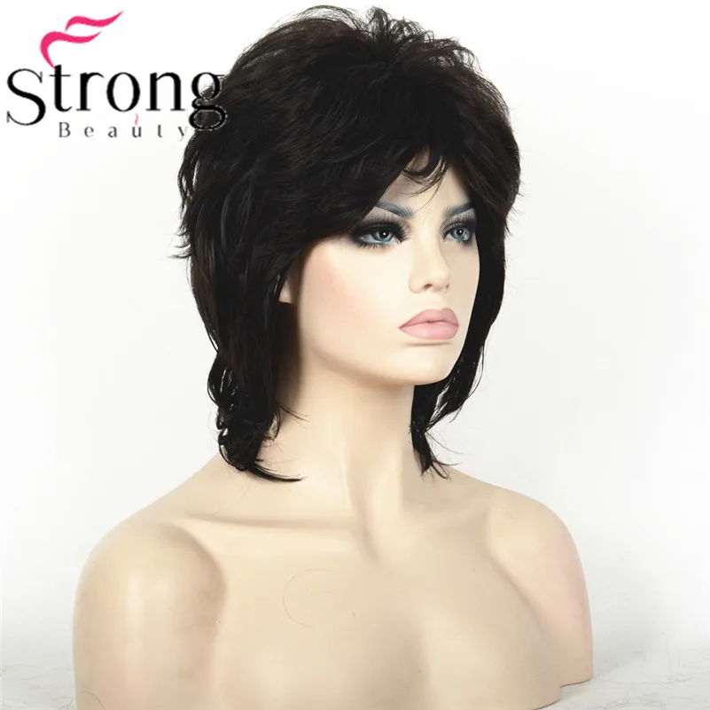 StrongBeauty короткий пушистый слоистый светильник коричневый высокий светильник ed Классический колпачок полный синтетический парик женские волосы парики