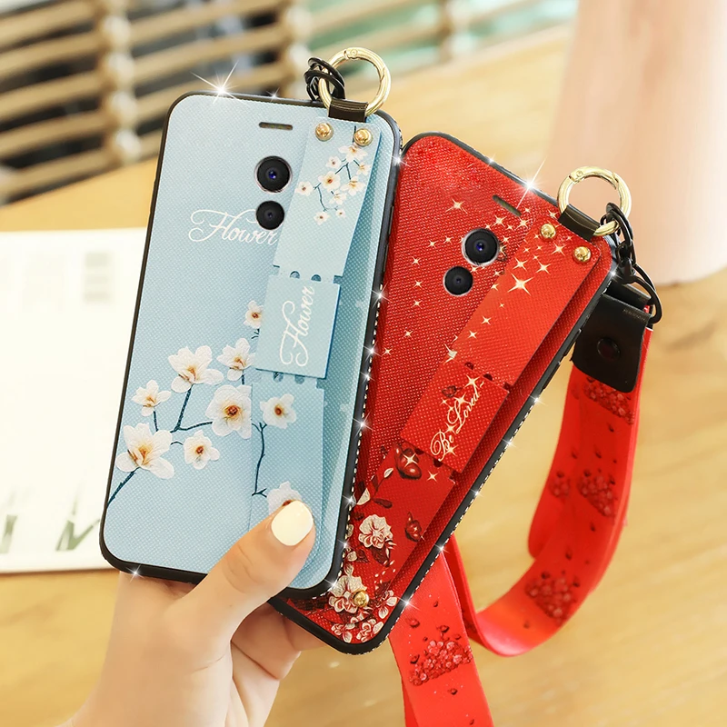 Чехол на запястье для Meizu M6 M5 M3 Note Meilan Note 3 5 6 Чехол с бриллиантовым цветком