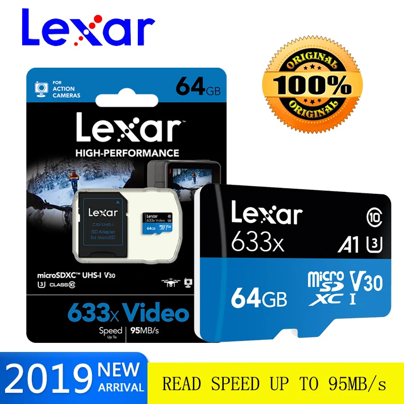 Lexar 512 Гб micro sd карта 32 64 128 ГБ 256 SDXC/SDHC флэш памяти TF 95 МБ/с./с для Gopro/DJI/nintendo