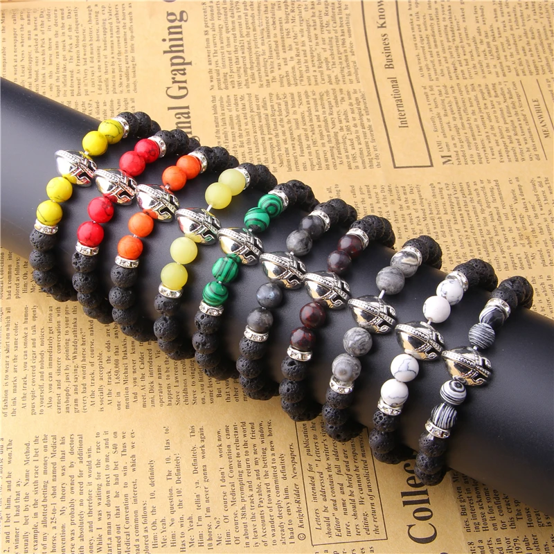 Спартанский браслет для мужчин вулканический рыцарь спартанского воина шлем