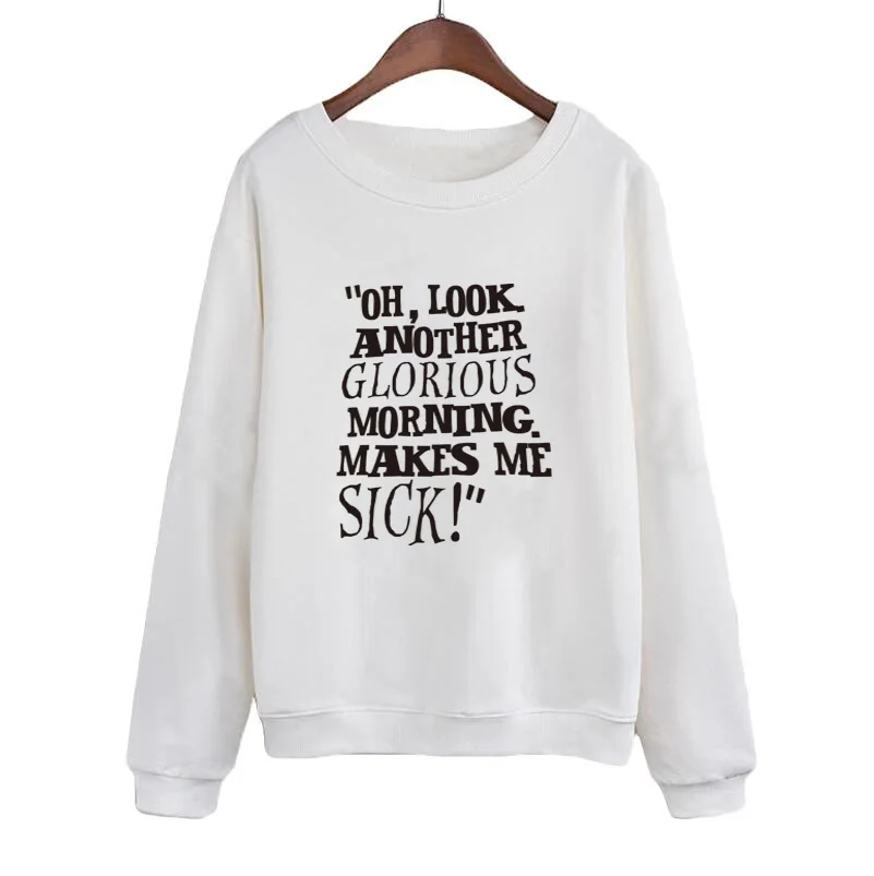 

Women Funny Spoof Crewneck Sweatshirt Streetwear Hip Hop Harajuku Pullover Black white Hoodies Casual Female Autumn Tracksuit