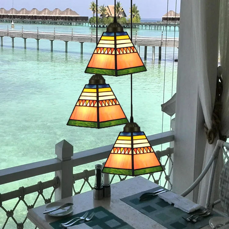 Европейский Средиземноморский Подвесной Светильник Тиффани витражный