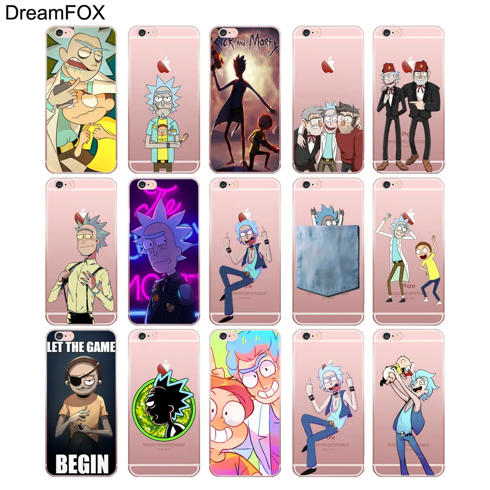 N370 Рик Морти Dazzle Мягкий ТПУ силиконовый чехол для Apple iPhone 11 Pro XR XS Max 8X7 6S Plus 5 5S SE 5C 4 4s