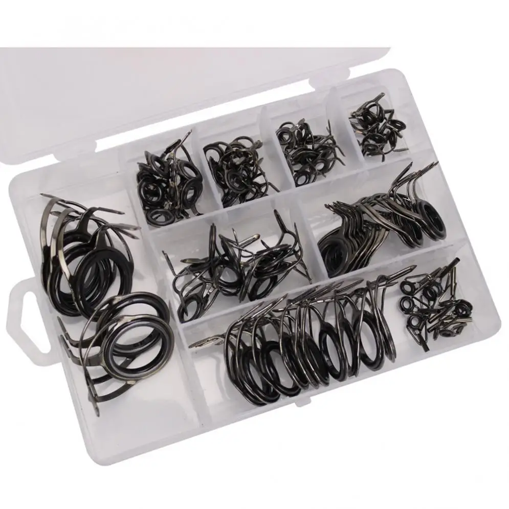 

85pcs/lot Practical Telescopic Sea Fishing Rod Guide Tip High Carbon Steel and Ceramic Rings DIY Repair Kit with Box