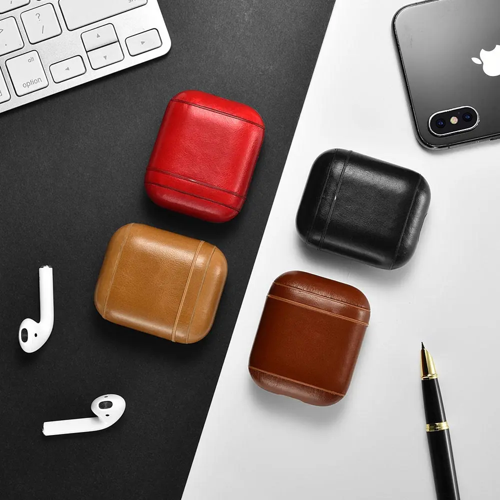 Icarer бренд для AirPods чехол Винтаж Натуральная кожа кожухи головных телефонов Bluetooth