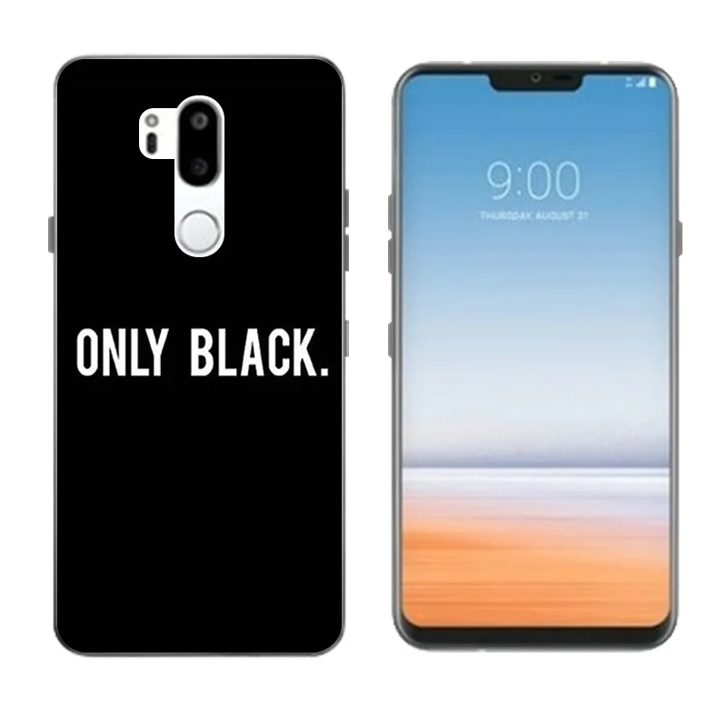 6.1&quot for LG G7 Soft Slim TPU Phone Cases ThinQ Clear Silicone Gel Back Covers G710 Black Letters Printing Coque |