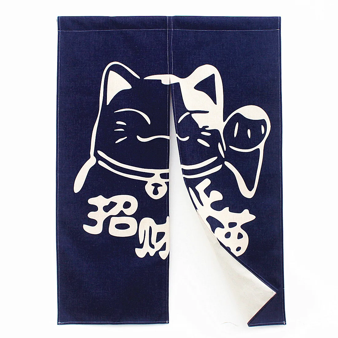 MYRU Lucky Cat японский занавес Noren хлопок лен Kanji дверной проем | Дом и сад