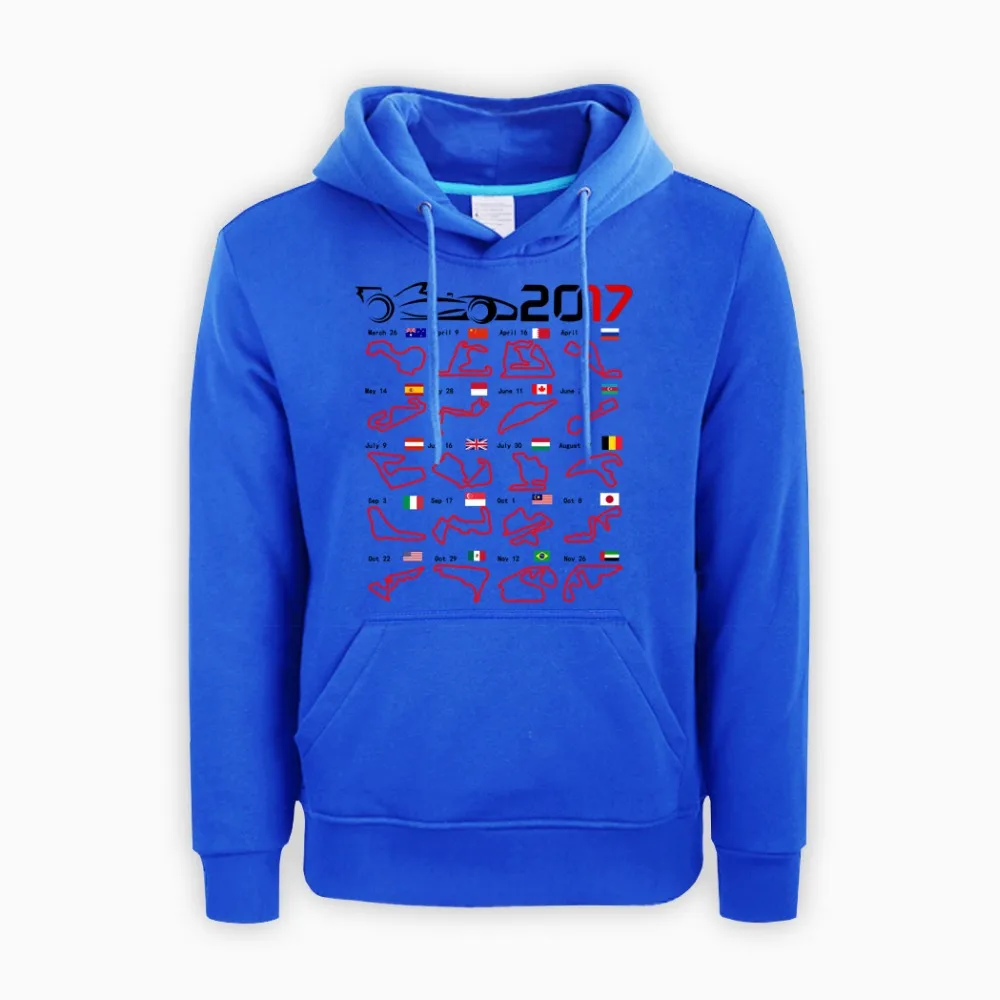 F1 2017 Календарь все схемы weatshirt Мужской пуловер худи куртки одежда автостайлинг