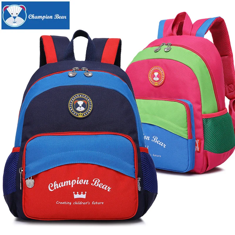 

2017 New Alphabet Champion Bear Kindergarten Bag Kids Baby Boys Cute Backpack Girls Preschool Bags Children Schoolbag -3102