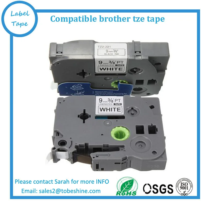 3 шт./лот лента для этикеток совместимая с Brother TZ Tze 221 TZe221 9 мм P-Touch низкая цена