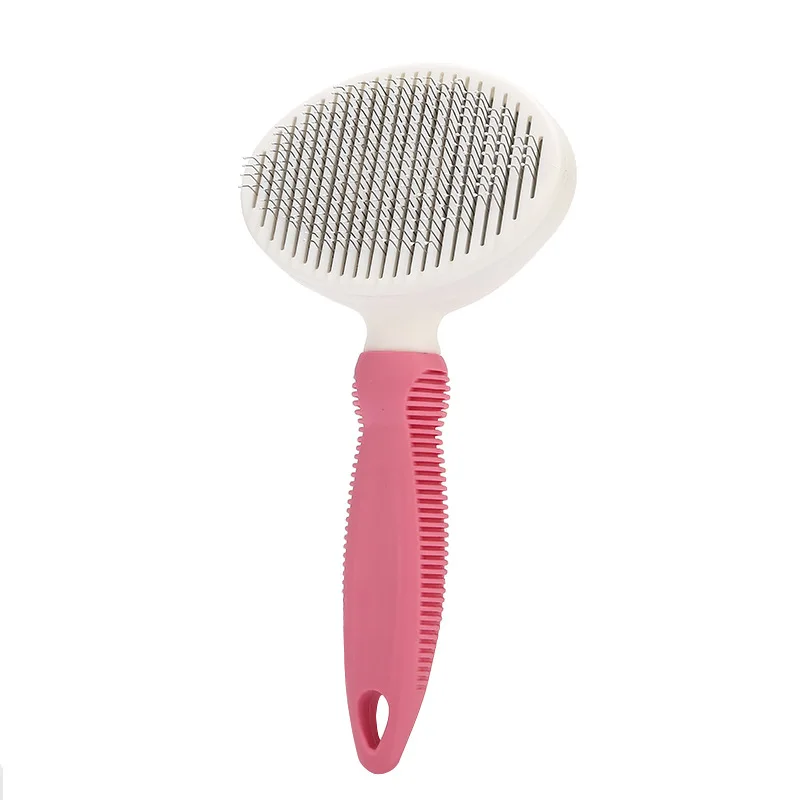 Pink Thin needle Качественные щетки и расчески для удаления шерсти домашних животных, инструменты для ухода за кошками, инструмент для очистки волос домашних животных S2 - Цвет: Pink Thin needle