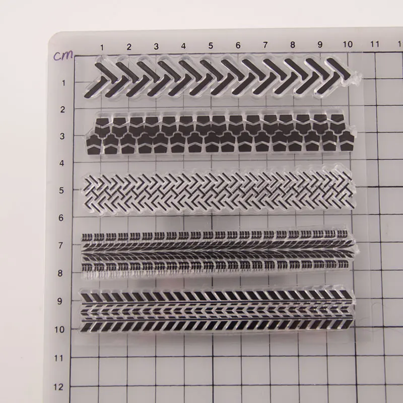 Прозрачный силиконовый штамп с разделителем краев для печати сделай сам