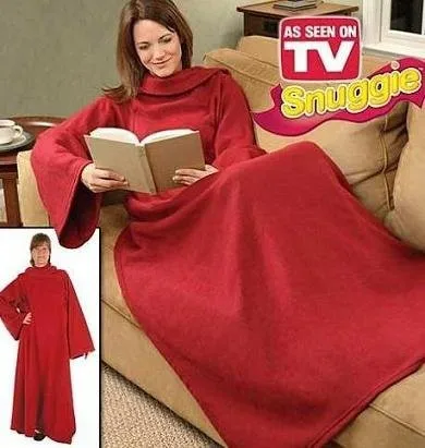 Теплое Флисовое одеяло Snuggie с рукавом, покрывало на диван/кровать/самолет, дорожные пледы, телевизор, повседневный отдых для семейного отдыха 134 см* 180 см