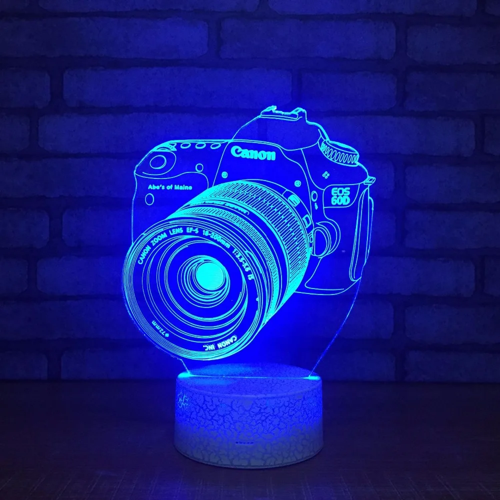 Камера 3D светодиодный RGB Ночной светильник 7 цветов Настольный экшн фигурки 286