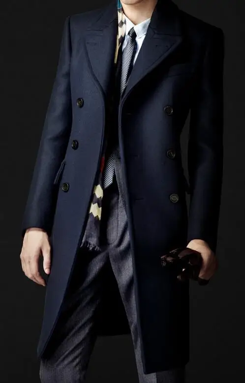 Мужское зимнее длинное пальто с двойным рядом пуговиц|long winter coats men|long mens coatmen coat long