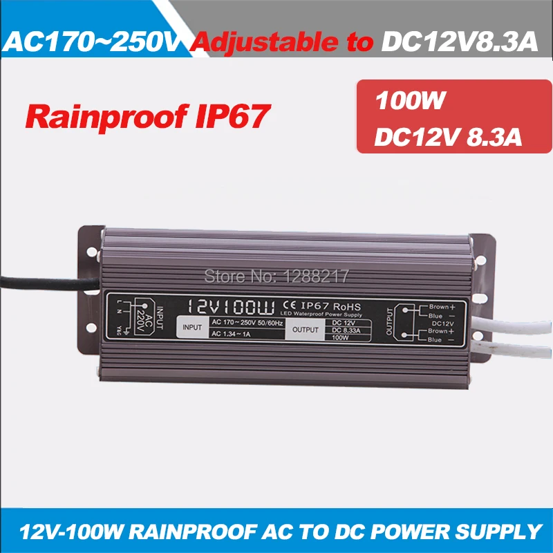 Преобразователь переменного тока в постоянный ток 100W120W150W200W водонепроницаемый