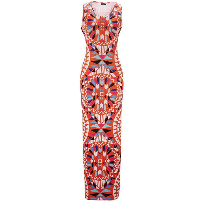 Лидер продаж летнее платье без рукавов с принтом в стиле бохо Новинка 2018 года