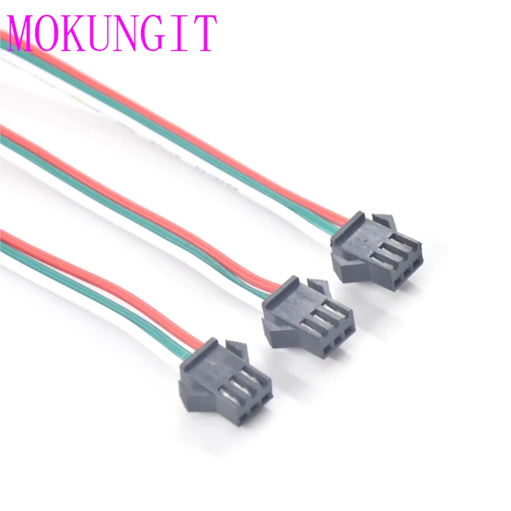 200 шт. 3 pin JST SM Штекерный разъем LED Соединительный кабель для WS2812B WS2812 WS2811