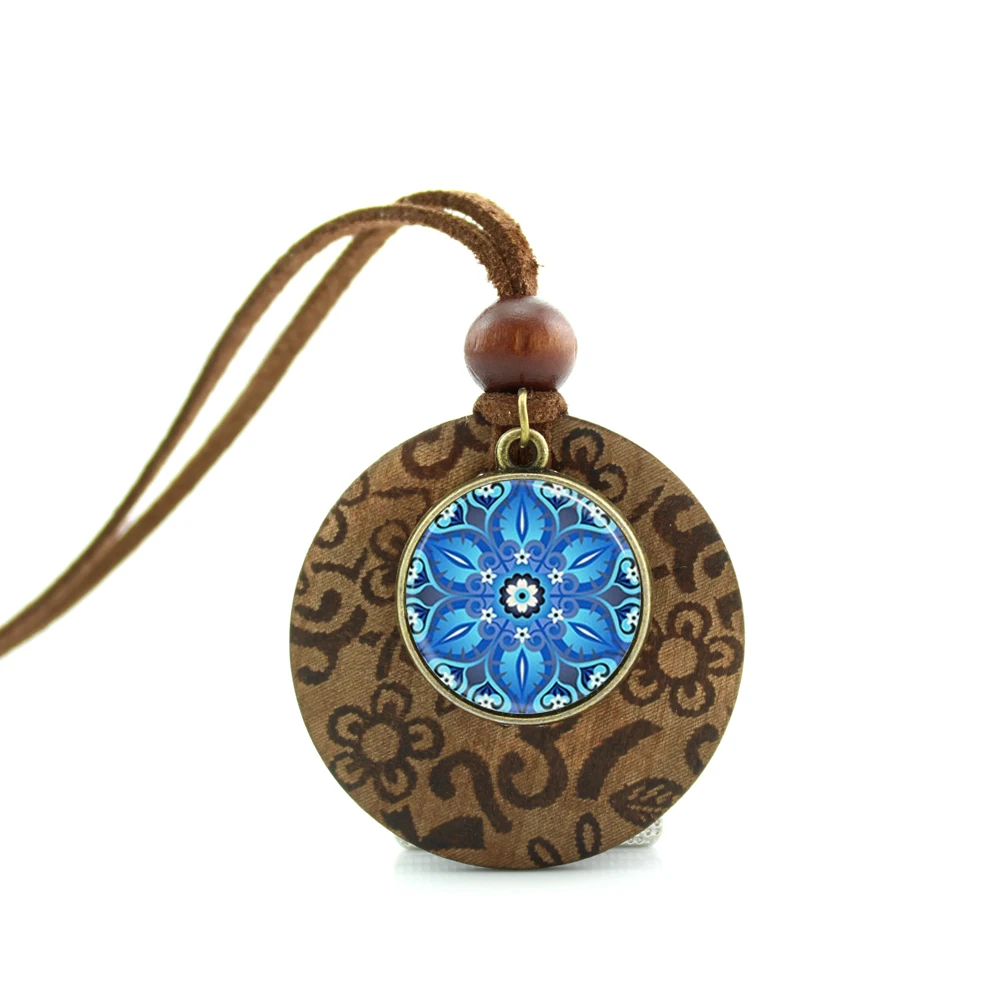 2017 Новый дизайн длинное женское ожерелье с голубым калейдоскопом драгоценностью