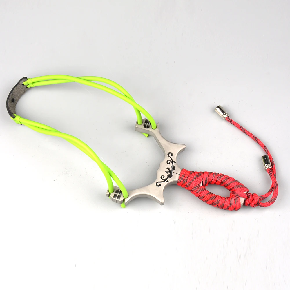 Мощная Рогатка из нержавеющей стали с точками прицеливания резиновыми лентами