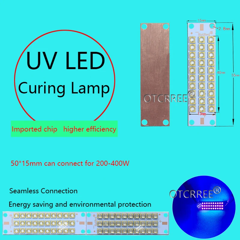 50W 100W 150W 200W УФ COB лампы высокой Мощность светодиодный чип-диод фиолетовый ультрафиолетовый светильник УФ-светодиодный модуль диода отверждения клея 3dprinter