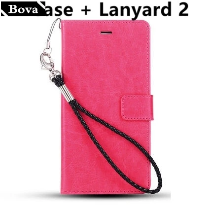 Держатель для карт, чехол для sony Xperia Z L36h L36i C6602 C6603, кожаный чехол для телефона, ультратонкий кошелек, откидная крышка, чехлы для телефонов - Цвет: Rose Lanyard 2