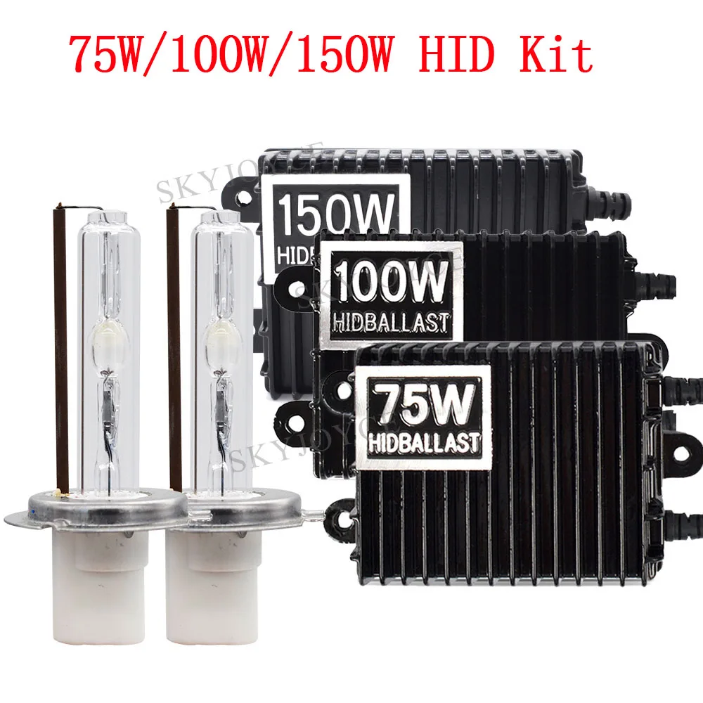 Комплект HID для автомобильных фар 75 вт 4300K 6000K H1 H7 H11 9005 D2H 12 в 100 150 вт|Лампы