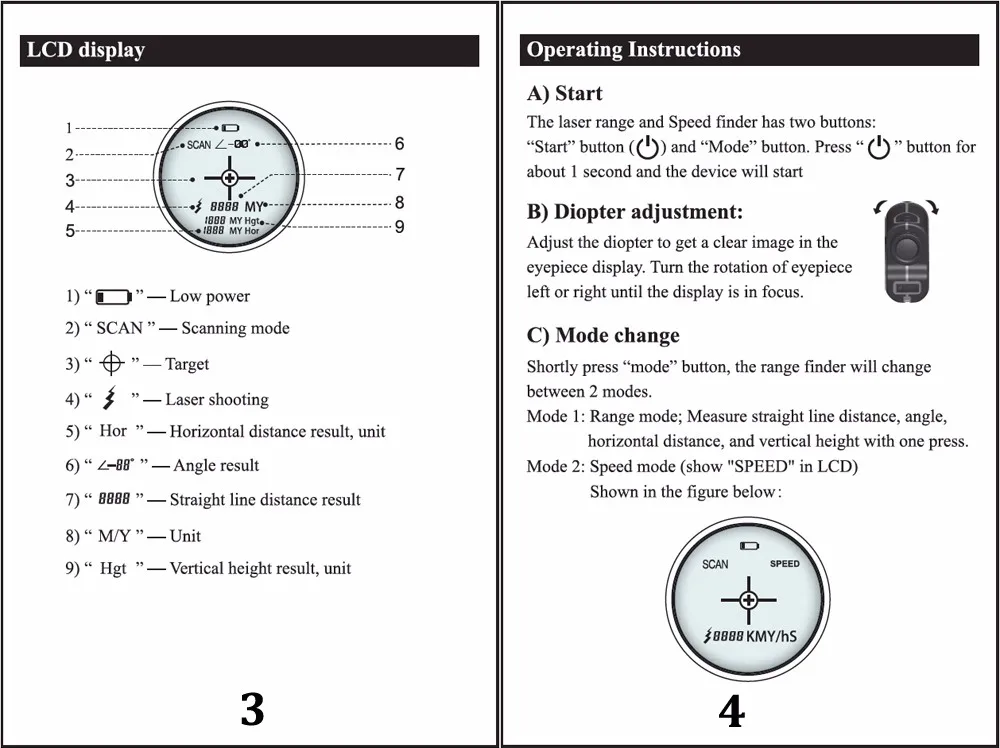 Цифровой бинокль 1500 м с лазерным дальномером дальномеры расстояние Монокуляр