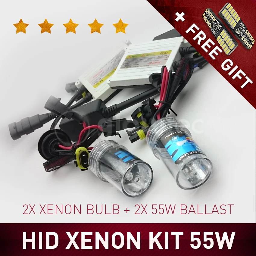 Комплект фар 55 Вт HID тонкий балласт AC H7 H3 H4 H8 H9 H11 9005 9006 6000K 4300K 8000K 55W все цвета